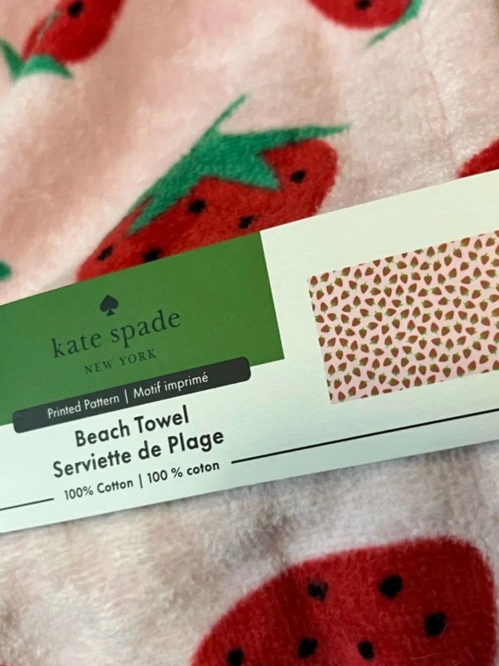 KATE SPADE Oversized Strawberry Beach Towel